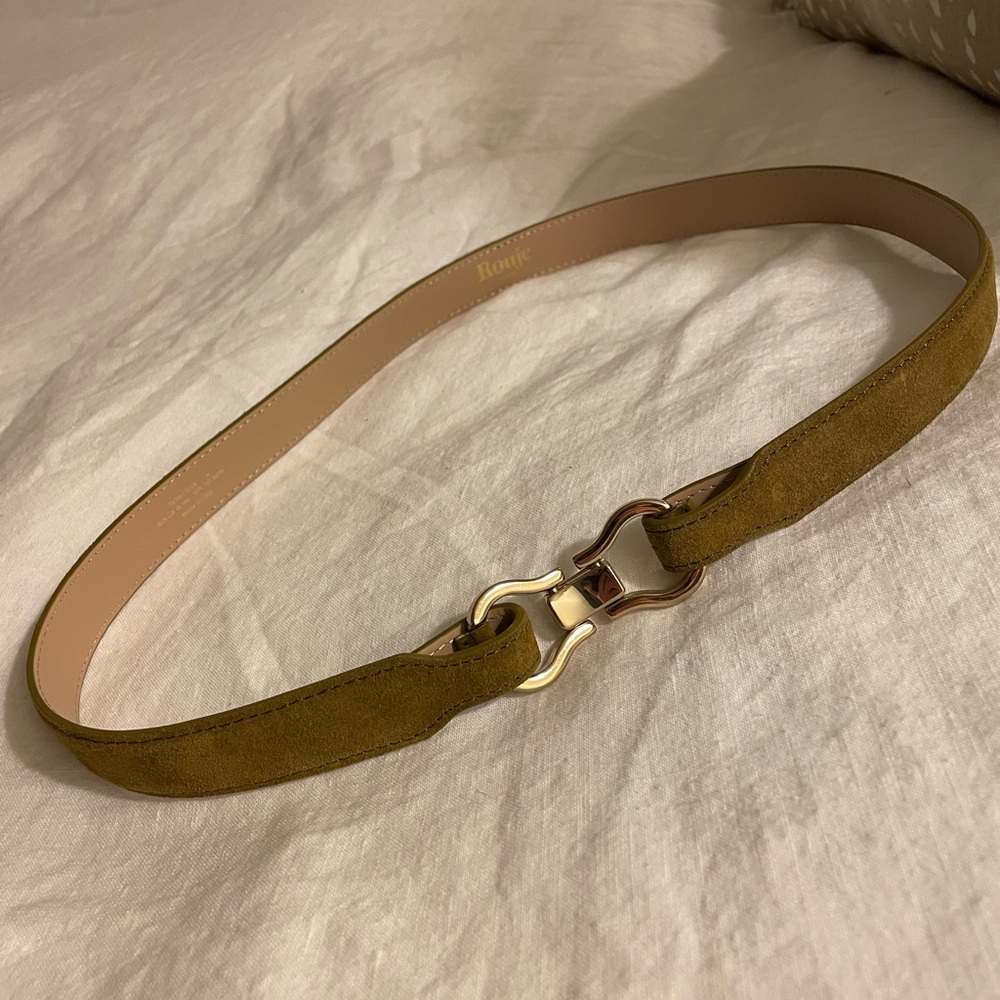 Rouje khaki suede belt
